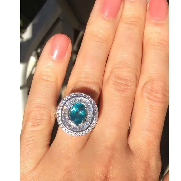 NEW 2.33ct Natural Earth Mined VVS Apatite Estate Sterling Silver Ring 6